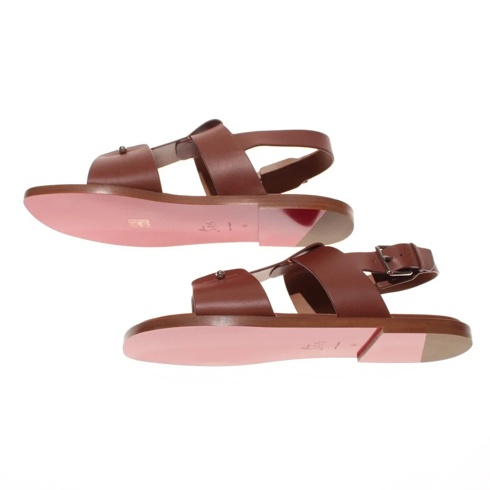 Christian Louboutin NWB Chambeliss Sandals Size 46 (US 13) in Brown Leather